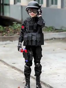 Police Costume Swat Costume For Kids Boys And Girls Policemen Costume Army Cosplay Uniform Costume Long Sleeves Set