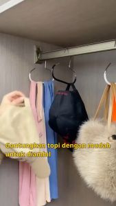 Gantungan Cincin Multifungsi Penyimpanan Topi & Syal Anti Selip Tanpa Jejak Kait Dasi Organizer