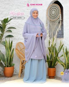 Mukena Dewasa MUKENA BUSHRA by Gimi Hijab Warna Silver Denim