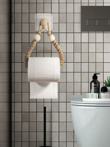 Giá Treo Khăn Giấy Dệt Thủ Công Bằng Dây Vải Lanh Cho Phòng Tắm Hộp Đựng Khăn Giấy Không Cần Đục Lỗ Giá Đỡ Giấy Vệ Sinh