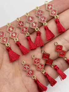 Spring Festival Couplets Alloy Wedding Festive Tassel Small Pendant Ornament out New Fashion Jewelry Accessories