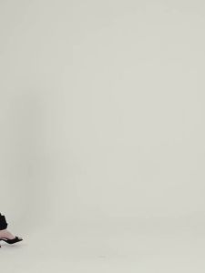ANN ANDELMAN | Black French V-neck Fitted Waist Wrinkle Vest