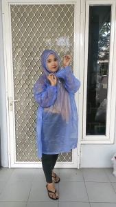 Jas Hujan Ponco Lengan IDOLA 655 Dolphine Blue Mantel Dewasa Pria Wanita - Homyshop
