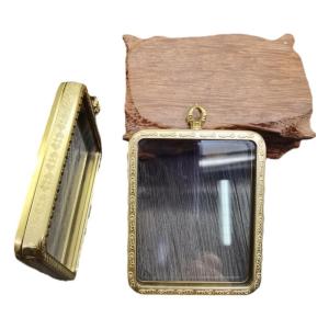 Waterproof Dual-sided Thangka Engraving Gold Transparent Buddha Amulet Gau Box