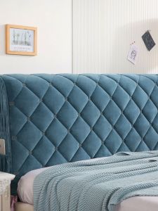 Bảo Hiểm Đầy Đủ Vỏ Bọc Đầu Giường Cotton Vải Bông Đầy Đầy Dày Dặn Mềm Vải Da Vòng Cung Giường Mặt Sau Bằng Gỗ Co Giãn Bảo Vệ Nắp Đầu Giường