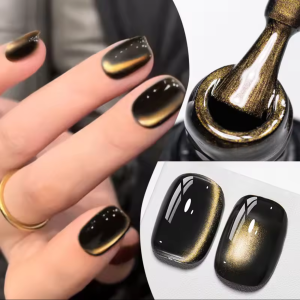 12ML Sơn Móng Tay Dạng Gel Mắt Mèo Màu Đen Vàng 1-6PCS Làm Trắng Móng Tay Bằng Tia Cực Tím Nghệ Thuật Cho Mùa Thu Đông
