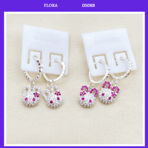 FLORA 0508B - Bông tai bạc ta hình thỏ dành cho bé gái