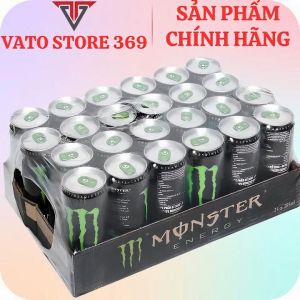 Nước tăng lực có ga MONSTER đen energy lon 355ml
