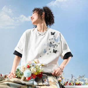 Trendy Butterfly Embroidery T-shirt