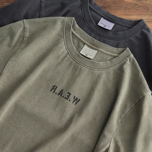 American Style Women's Summer Fashion: Military Green Short Sleeve T-shirt & Chic Hong Kong Half Sleeve Top