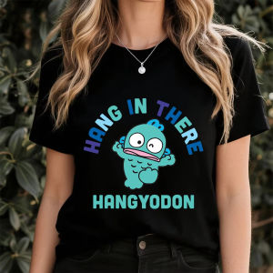Sanrio | Womens Hangyodon Cheer Up Print Soft Cotton Summer Fashion T Shirt Casual Comfy Daily Wear Summer Top