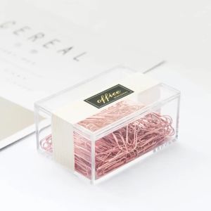 A Box of Creative Paper Clip Rose Gold Metal Paper Clip U-shaped Paper Clip Stationery Office and Learning Supplies