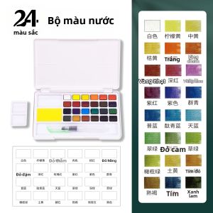Bộ Sơn Màu Nước 12/24/36/48 Màu Sắc Với Bút Lông Nước Đồ Dùng Nghệ Thuật Dành Cho Nghệ Sĩ Nghiệp Dư Và Những Người Yêu Thích Hội Họa Của Kissbuty