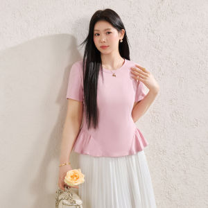 Flattering Flared Hem Waist-Cinching T-Shirt