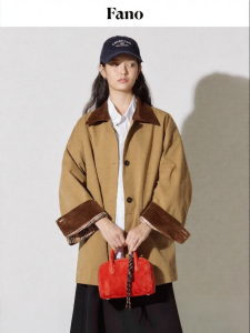 Fano | Áo Khoác Gió Vintage Corduroy Patchwork Plaid