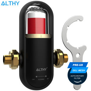 ALTHY PRE-4 Prefilter Central Whole House Pre ตัวกรองน้ําเครื่องฟอกอากาศ Siphon Backwash 4.5 T/h ขนาดใหญ่กระแสเงินสด + เครื่องวัดน้ํา