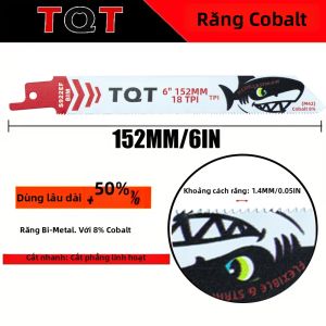 5 Cái Lưỡi Cưa Bi-Metal 152mm 18Tpi Lưỡi Cưa Dao Động Cắt Kim Loại Với Cobalt Dùng Cắt Kim Loại Tinh Xảo 6 Inch