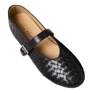 Reemoor | Interwoven Buckled Mary Jane Flat with Hidden Heel