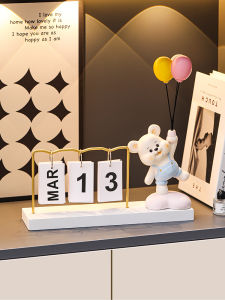 Creative Violent Bear Decoration Flip Calendar Desk Calendar Home Decoration Living Room Entrance Shoe Cabinet Wine Cabinet Table-Top Decoration