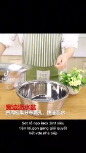Bộ Rổ Nạo Inox 3 Món