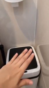 13L/15L ขยะอัจฉริยะ ถูกต้อง ของแผ่นหนัง ฝาเปิด-ปิด สำหรับการใช้งานในบ้าน