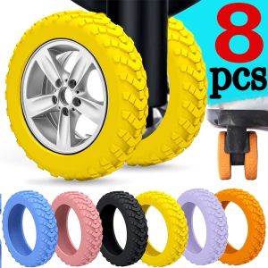 8/24Pcs Thicken Luggage Wheel Cover Portable Luggage Caster Reduce Noise Trolley Box Casters Cover Luggage Accessories Luggage Wheel Protector