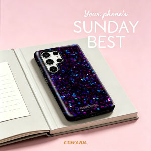Potdemiel | Purple Blue Confetti For Samsung Galaxy S26 S25 S24 A56 A36 Dual Layer Luxury Fashion Full Lens Protective phone Cover CaseChic