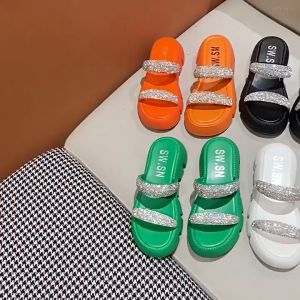 Dép Quai Ngang Đính Đá Dành Cho Nữ Đế 5CM X199-0510