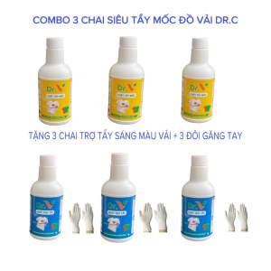 [ MUA 1 TẶNG 1 ] CHAI SIÊU TẨY MỐC QUẦN ÁO DR. V tẩy các vết mốc đen  ố vàng  thâm kim nhựa chuối  vết dầu mỡ bám  vết dính cà phê trên đồ trắng và đồ màu