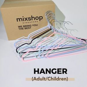 mixshop Extra Thick Stainless-Steel PVC Anti-Slip Hanger Clothing Hanger Adult / Kids Hanger Matel Hanger.