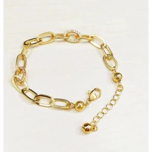 Medanbro Acc-1498 Korean style aksesoris fashion gelang wanita cantik zirkon lapis emas Sz 18cm