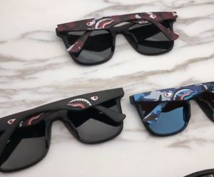 NMW Camouflage Stereoscopic Shark Sun Glasses Shades for Men Original Brand Original Polarized Glasses for Fish Driving Beach Surfing Riding Motor Vintage Fashion Summer Active Eyeglass Women 616