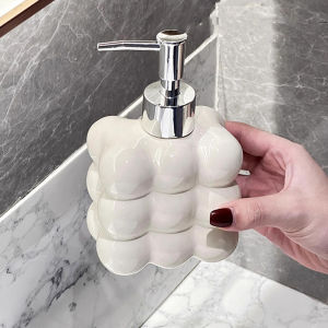 ขวดเจลล้างมือเซรามิกขั้นสูง - ขวดโลชั่นแบบกดสร้างสรรค์ - ขวดแบ่งแชมพู เจลอาบน้ำในห้องน้ำ