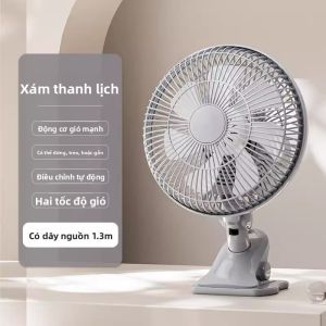 MONLEYTA | Quạt Mini Để Bàn Hoặc Gắn Cạnh Giường Êm Ái Quạt Lắc Đầu