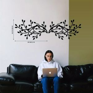 CIFbuy | CIFBUY 2 Pcs Elegant Metal Tree Leaf Wall Decor for Indoor and Outdoor Decoration Perfect for Kitchen Bathroom Living Room