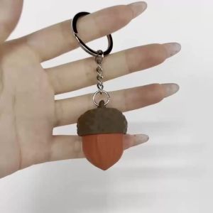 Acorn Pop Fidget Clicker Keychain Silent Stress Relief Toy Portable Key Ring Bag Charm Gift