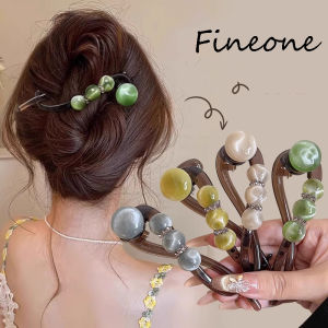 Elegant Imitation Pearl Pearls Twist Hair Clip for Women Long Hair Hairpin Sweet Headband Fashion Headwear Accessories