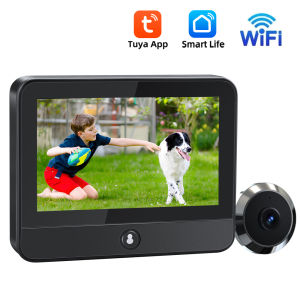 Awapow Tuya Wifi Radar Door Camera Smart Mini Digital Peepholes Door Viewer PIR Motion Detection Video Doorbell Home Security