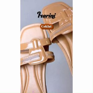 Sandal Teplek Wanita Jelly Karet Import Balance Sendal Flat Slop Wanita Slip-on 1330-7