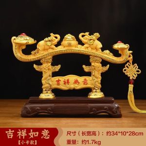 Chinese Style Lucky Elephant Desktop Decoration Wealth Attracting Living Room Office Study Decorative Crafts Opening Gift