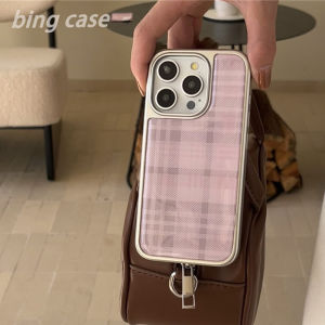 INS style pink checkered pattern Silicone Phone Case Compatible with iPhone 17 Air 16 15 Pro Max 14 13 XR 11 12 13 15 Plus