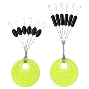 60pcs/Set Black Rubber Stopper Oval Fishing Line Space Beans Fish Bobber Tools