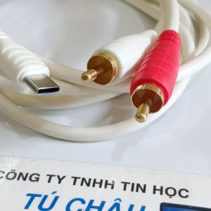 Cáp Type C ra 2 AV dài 1.8m / Cáp Type C ra 2 AV Hoa sen (Type C âm thanh)