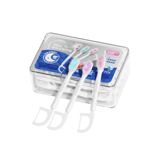 Portable Disposable Hard Bristle Toothbrush Travel Kit with Burst Beads Toothbrush Floss Stick Three in One Strawberry Milk