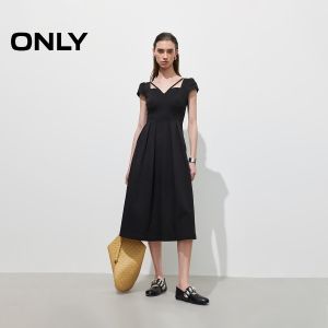 Elegant Pure Color Block Short Sleeve Long Dress Spring New Arrival Womens Dress Only2025 Stylish Gown Cotton Polyester Blend