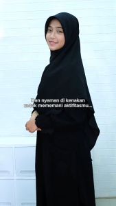 Alifa 120 | Jilbab Hijab Khimar Segi Empat Polos Syari Remaja Sekolah Pesantren Jumbo Polos Wolfis Premium Ria Ricis By Syaree Fashion