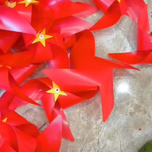 30 Chong Chóng nhựa Cờ Đỏ Sao Vàng Treo Dây 10m - Chống Nắng Mưa - Trang Trí Quán Cafe Ngày 30/4 khu du lịch trang trí ngoài trời