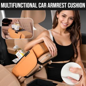 Multifunctional Car Armrest Cushion With Integrated Booster Pu Leather Arm Rest Cushion Car Armrest Box  Durable And Non-Slip