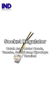 Socket Kiprok-Regulator 4 Kabel-Pin-Terminal Astrea Grand-Prima-Star & Supra-X-125-Fit-New & Revo-Absolute-Blade & Beat-Vario-Scoopy-Spacy-Win-Karisma