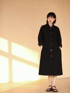 hacikis | Spring New Split Stitch Detachable Hood Belted Coat